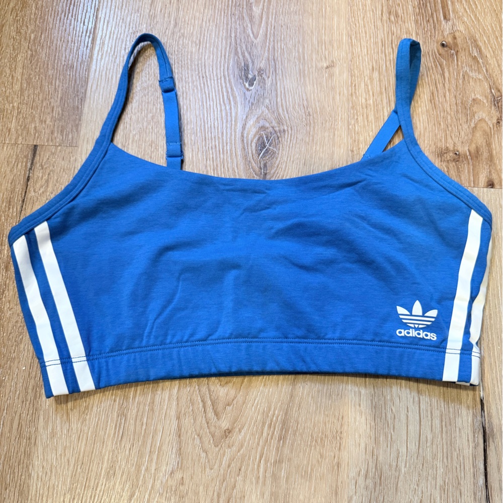 Adidas Blue Bra with White Accents